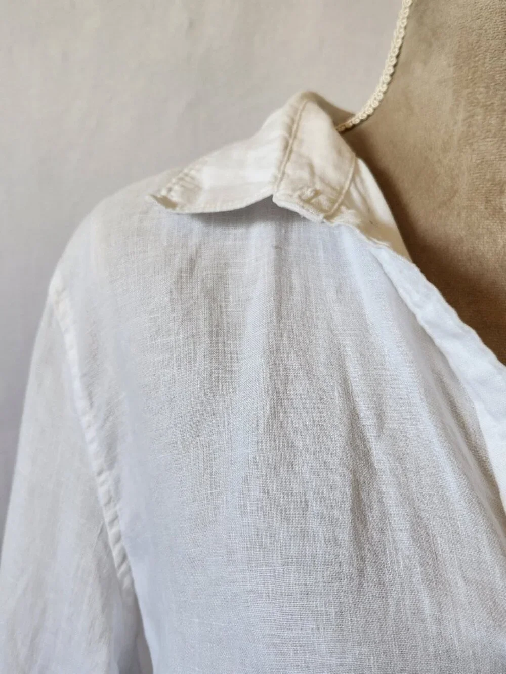 Quince Women's Large White 100% European Linen Long Sleeve Button-Down Shirt - Picture 6 of 15